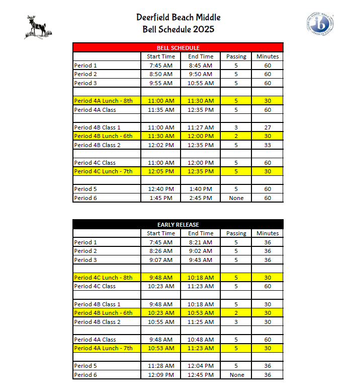  DBMS Bell Schedule